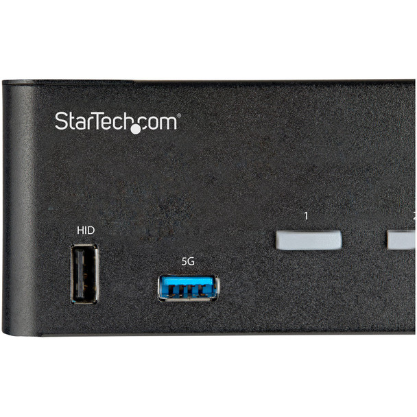 StarTech 2 Port Dual Monitor HDMI KVM Switch - 4K 60Hz Ultra HD HDR - Desktop 4K HDMI 2.0 KVM Switch with 2 Port USB 3.0 Hub (5Gbps) & 4x USB 2.0 HID - Audio - Hotkey Switching - TAA Product Image 5