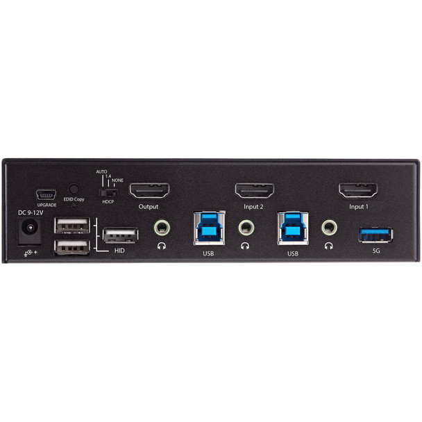 StarTech 2 Port HDMI KVM Switch - Single Monitor 4K 60Hz Ultra HD HDR - Desktop HDMI 2.0 KVM Switch with 2 Port USB 3.0 Hub (5Gbps) and 4x USB 2.0 HID - Audio - Hotkey Switching - TAA Product Image 4