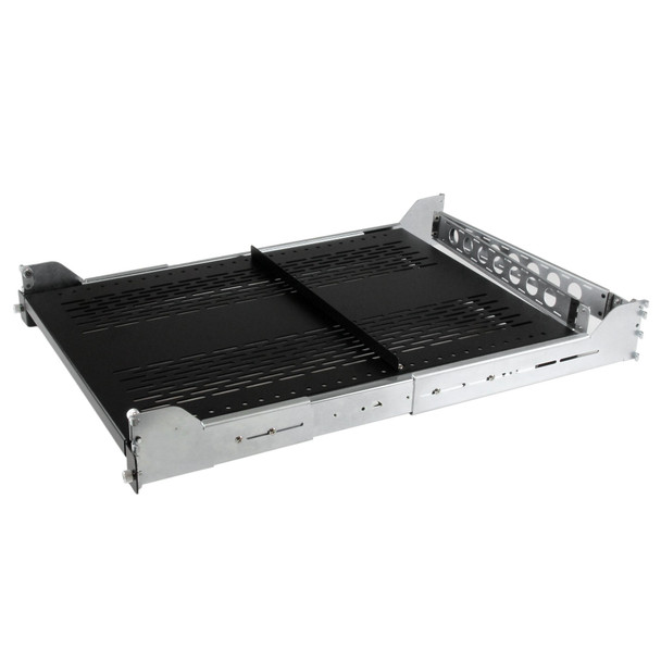 StarTech 2U Vented Sliding Rack Shelf w/ Cable Management Arm & Adjustable Mounting Depth - 200lbs / 90.7kg Main Product Image