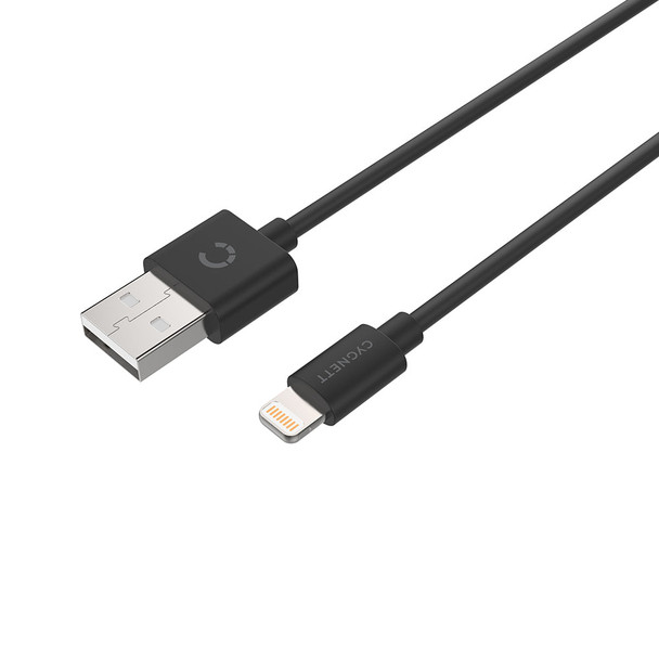 Cygnett Lightning to USB-A Cable (1M) - Black (CY2722PCCSL) - Fast Charge Quickly and Safely with 2.4A/12W - Durable cables & connectors Main Product Image