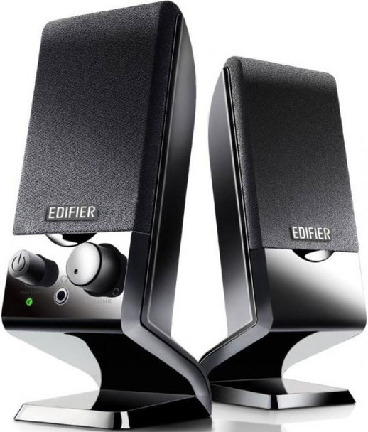 Edifier M1250 2.0 USB Powered Compact Multimedia Speakers - 3.5mm AUX/Flat Panel Design Satellites/Built in Power/Volume controls/Black Product Image 2