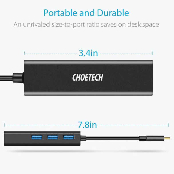 Choetech HUB-U02 USB-C To Ethernet Hub Product Image 5