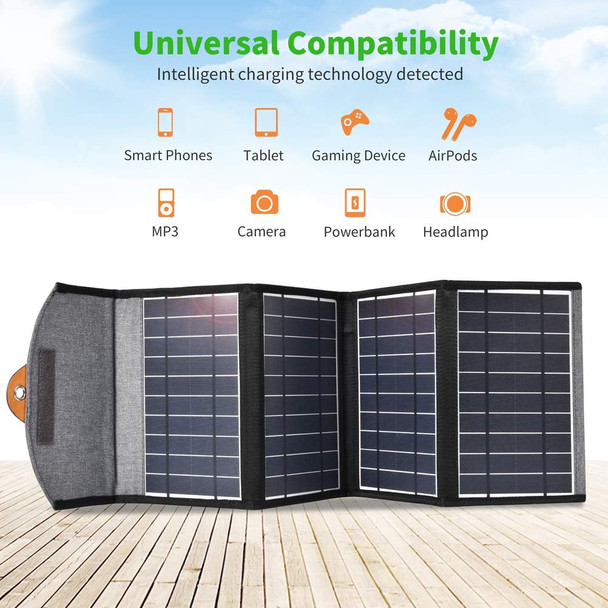 Choetech SC005 22W Portable Waterproof Foldable Solar Panel Charger (Dual USB Ports) Product Image 2
