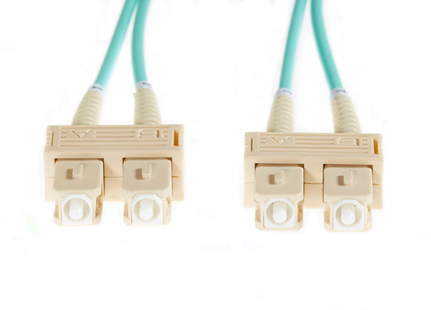 4Cabling 15m SC-SC OM3 Multimode Fibre Optic Cable: Aqua Main Product Image