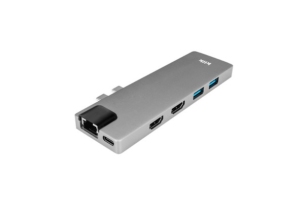 Klik MacBook Dual USB-C Multi-Port Adapter - 2 x HDMI - LAN - 2 x USB3.0 - USB-C PD - Micro SD - SD Main Product Image