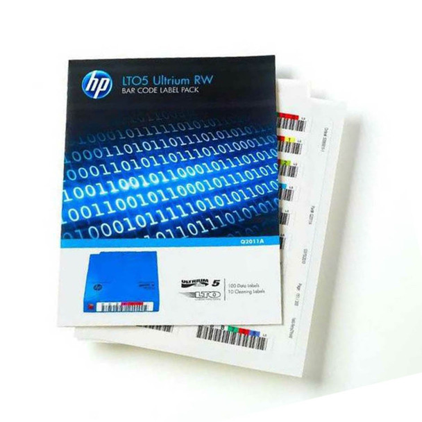 HPE LTO5- Bar Code Label Pack(Qty:100 - 10 Clean) Uniquely Sequenced