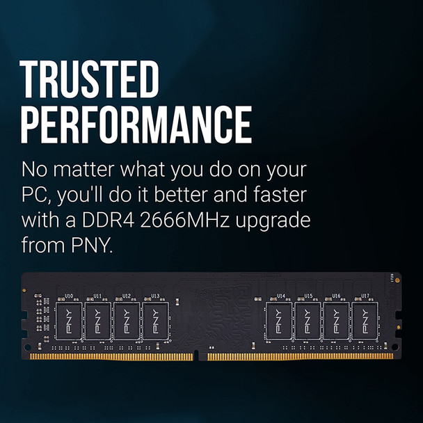 PNY 32GB (1x32GB) DDR4 UDIMM 2666Mhz CL19 Desktop PC Memory Product Image 3