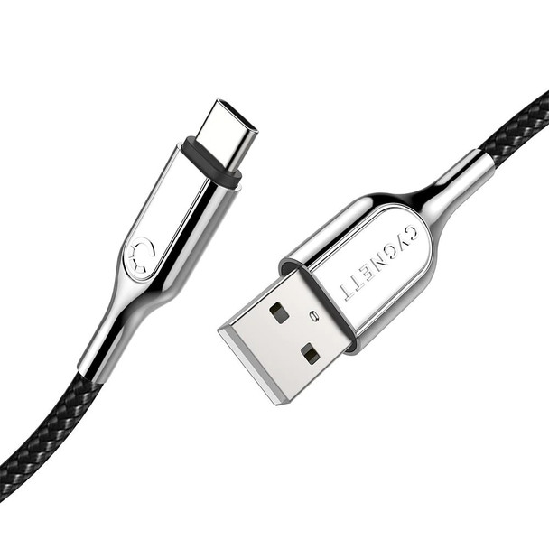 Cygnett Armoured USB-C to USB-A (USB 2.0) Cable (1M) - Black (CY2681PCUSA) - Support 3A/60W Fast Charging - 480Mbps Transfer Speeds - Scratch Resistance Product Image 2