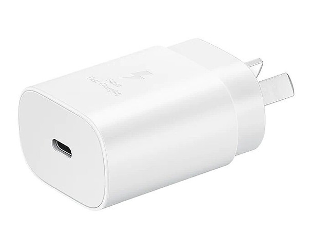 Samsung Fast Charge AC Charger - Type C - 25W (A series) - White (EP-TA800XWEGAU) - 1M Type-C to Type-C Cable Included - Wall Charger Supports PD 3.0 PPS Main Product Image