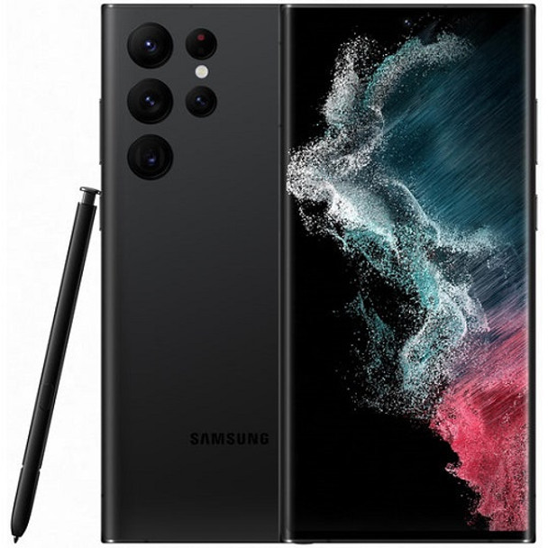 Samsung Galaxy S22 Ultra 5G 128GB - Phantom Black (SM-S908EZKAATS) - AU Model - 6.8in Display - Octa-Core - 8GB/128GB Memory - Dual SIM - IP68 - 5000mAh Battery Main Product Image