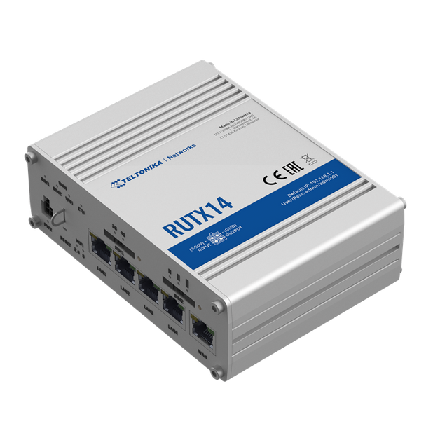 Teltonika RUTX14 - Instant LTE Failover | Reliable and Secure CAT12 4G LTE Router/Firewall with Dual Band WiFi 802.11ac - GNSS/GPS and Bluet Main Product Image