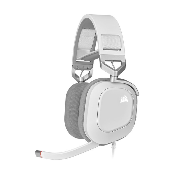 Corsair HS80 RGB USB Wired Gaming Headset — White Main Product Image