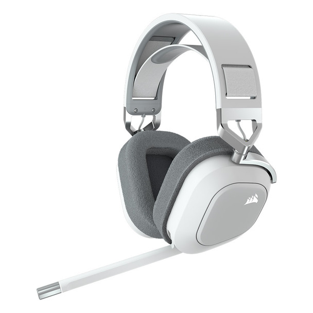 Corsair HS80 RGB WIRELESS Premium Gaming Headset with Spatial Audio — White Main Product Image