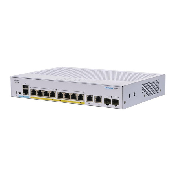 Cisco CBS350 8-Port Gigabit PoE Managed Switch with 2x SFP Combo Main Product Image