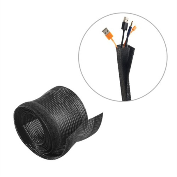 Brateck Flexible Cable Wrap Sleeve with Hook and Loop Fastener (135mm/5.3in Width) Material Polyester Dimensions 1000x135mm - Black Main Product Image