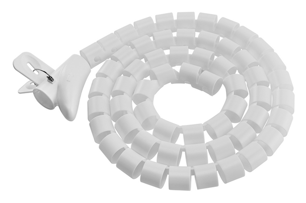 Brateck 30mm/1.2in Diameter Coiled Tube Cable Sleeve Material Polyethylene(PE) Dimensions 1000x30mm - White Product Image 2