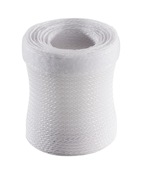 Brateck Flexible Cable Wrap Sleeve with Hook and Loop Fastener (135mm/5.3in Width) Material Polyester Dimensions 1000x135mm --White Product Image 2