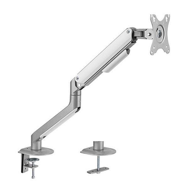 Brateck Single Monitor Economical Spring-Assisted Monitor Arm Fit Most 17in-32in Monitors - Up to 9kg per screen VESA 75x75/100x100 Matte Grey Main Product Image