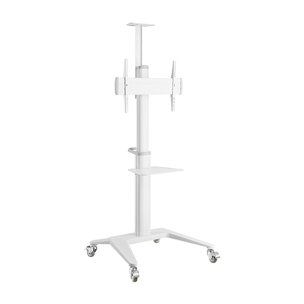 Brateck Ultra-Modern Aluminum TV Cart (Landscape/Portrait Orientation) Fit 37in-70in Up to 70Kg - White Main Product Image