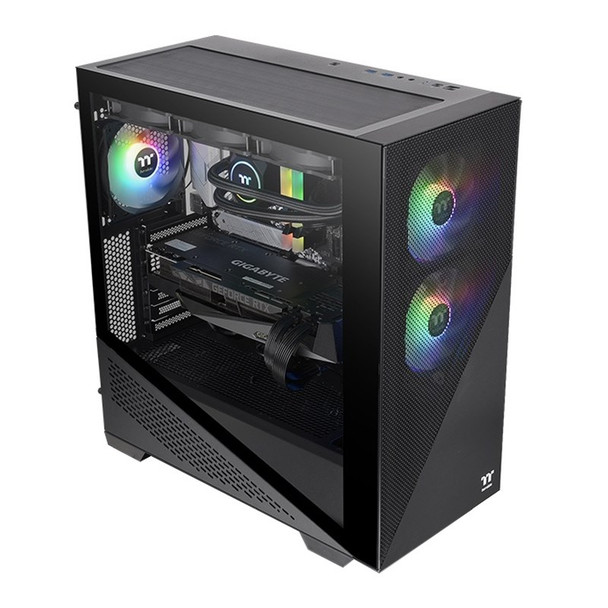 Thermaltake Divider 370 Tempered Glass Mid-Tower ARGB E-ATX Case - Black Product Image 2