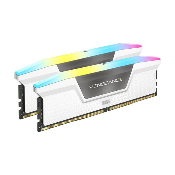 Corsair Vengeance RGB 32GB (2x 16GB) DDR5 6000MHz C40 Memory - White Main Product Image