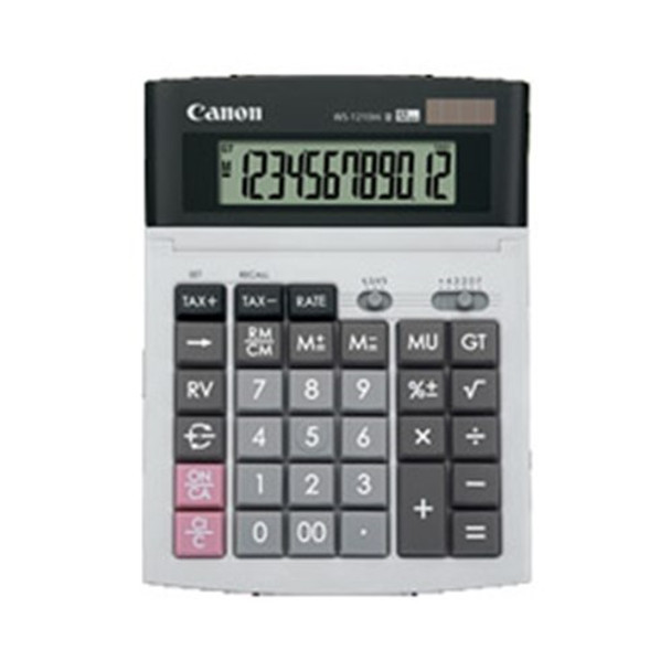 Canon 12 Digit Desktop Calculator Dual Power Tax Calc Adjustable Tilt Display Main Product Image