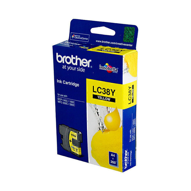 Brother LC38 Yellow Ink Cart Main Product Image