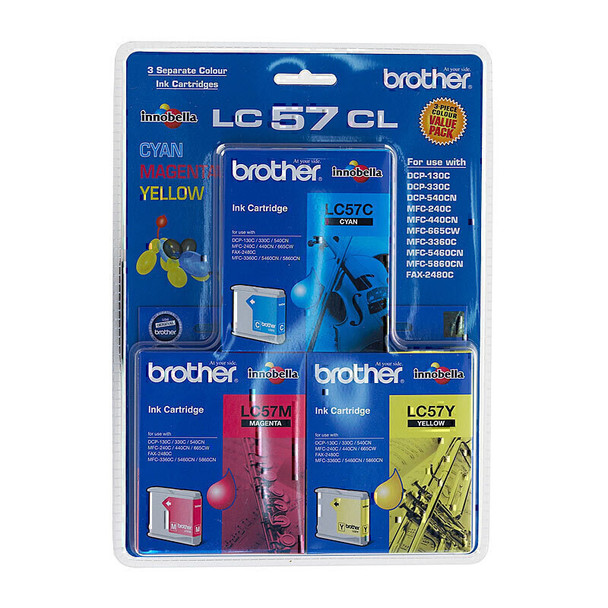 Brother LC57 CMY Colour Pack Main Product Image