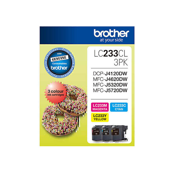 Brother LC233 CMY Colour Pack Main Product Image