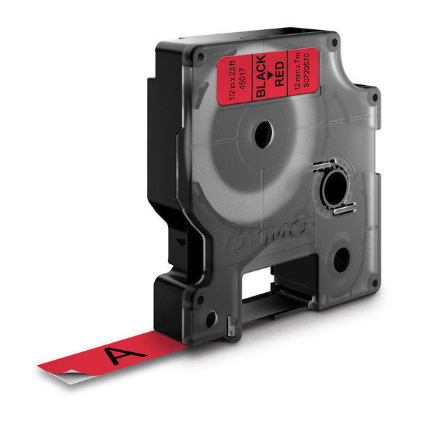 D1 Blk on Red 12mmx7m Tape Product Image 2
