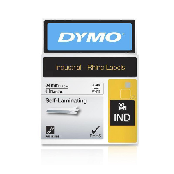 Dymo Rhino 24mm Wht Vinyl Main Product Image