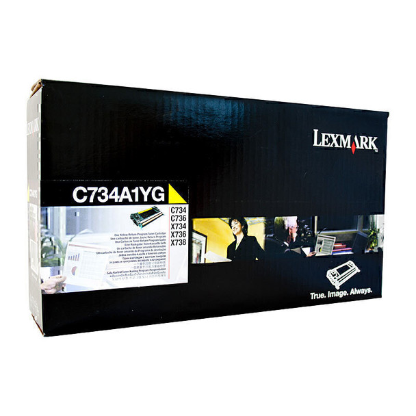 Lexmark C734 Yellow Toner Cart Main Product Image