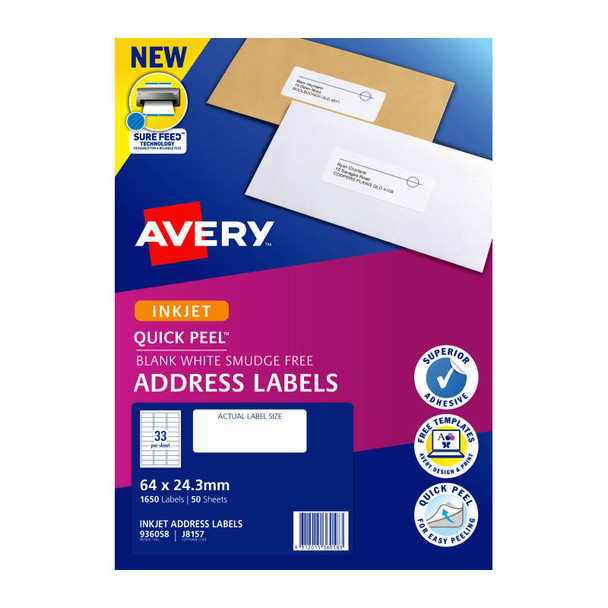 Avery IP Label QP J8157 33Up Bx50 Product Image 3