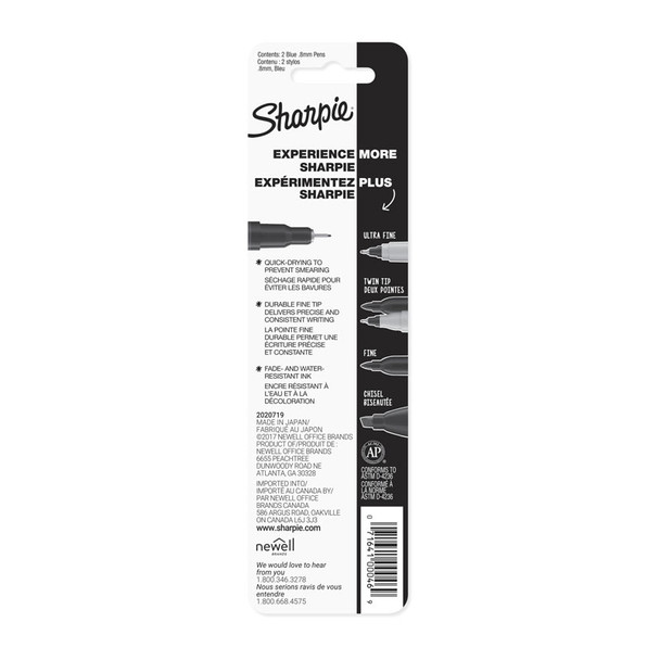 Sharpie Pen Fine Blu Pk2 Bx6 Product Image 2