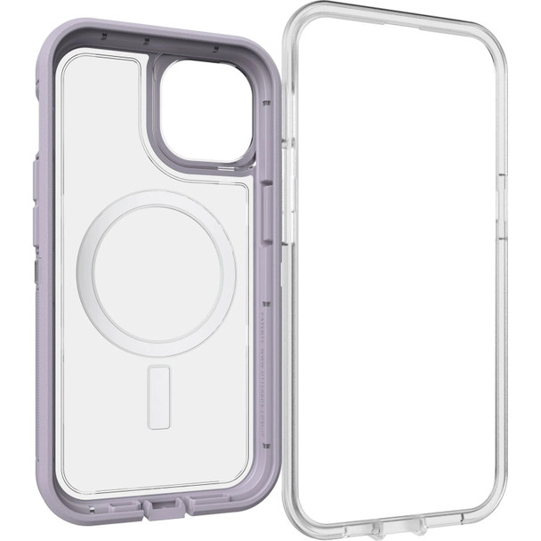 OtterBox Apple iPhone 14 Defender Series XT Clear Case with MagSafe - Lavender Sky (Purple) (77-90063) - 5x Military Standard Drop Protection Product Image 2