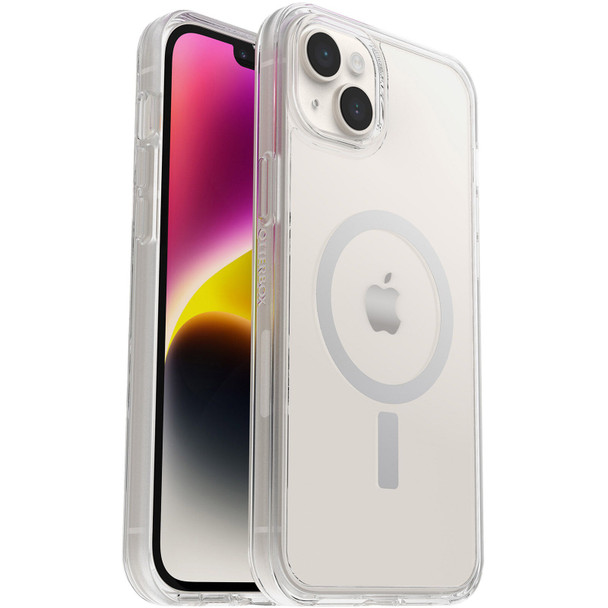 OtterBox Apple iPhone 14 Plus Symmetry Series+ Clear Antimicrobial Case for MagSafe - Clear (77-89170) - 3X Military Standard Drop Protection Main Product Image
