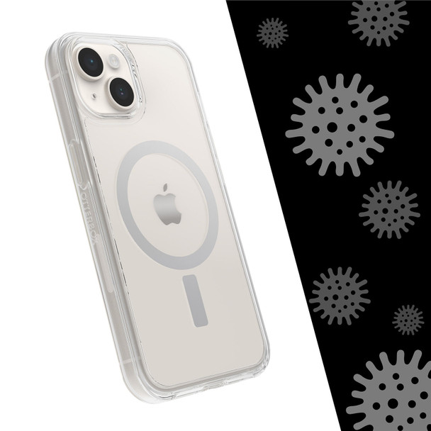OtterBox Apple iPhone 14 Plus Symmetry Series+ Clear Antimicrobial Case for MagSafe - Clear (77-89170) - 3X Military Standard Drop Protection Product Image 3