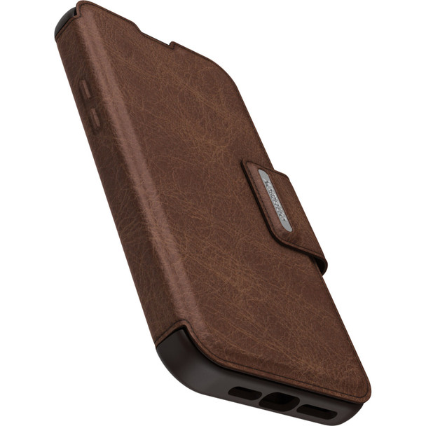 OtterBox Apple iPhone 14 Pro Max Strada Series Case - Espresso (Brown) (77-88568) - Wireless Charge Compatible - Credit Card Storage Product Image 3