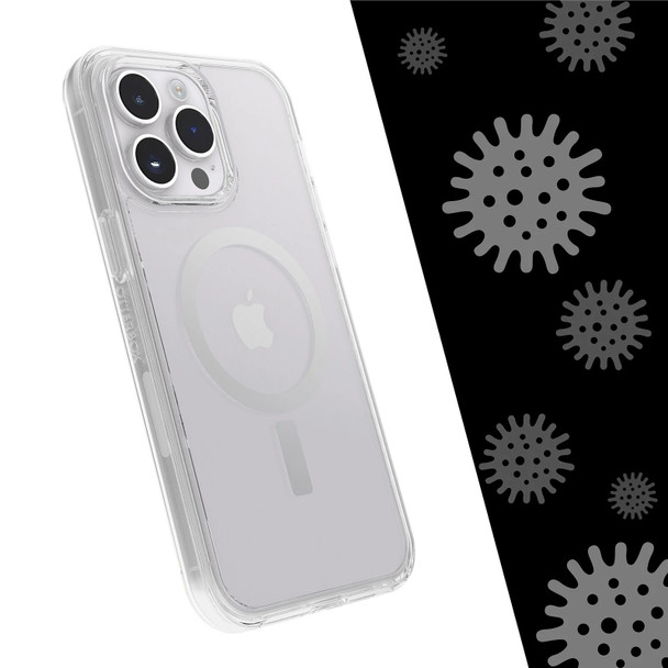OtterBox Apple iPhone 14 Pro Max Symmetry Series+ Clear Antimicrobial Case for MagSafe - Clear (77-89263) - 3X Military Drop Protection Product Image 3