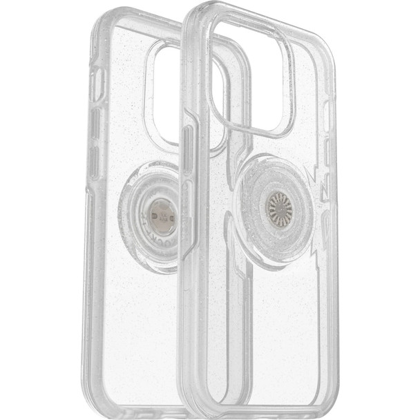 OtterBox Apple iPhone 14 Pro Otter + Pop Symmetry Series Clear Case - Stardust Pop (Clear Glitter) (77-88807) - 3X Military Standard Drop Protection Main Product Image