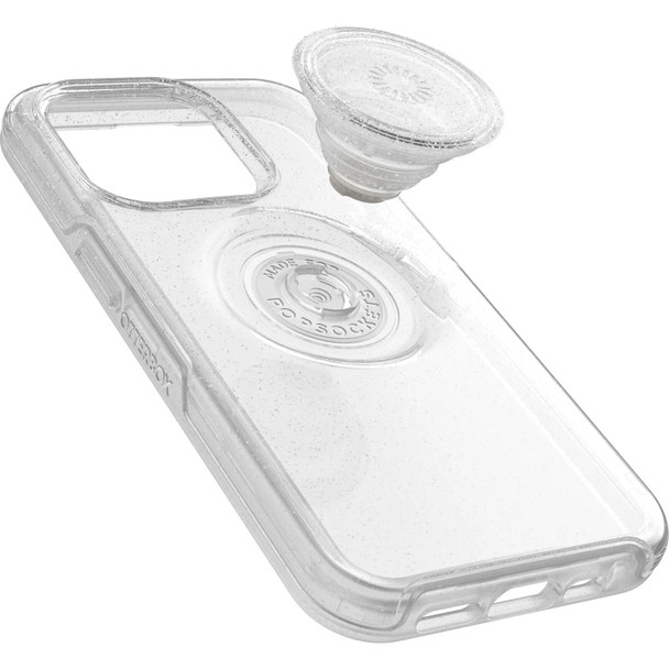 OtterBox Apple iPhone 14 Pro Otter + Pop Symmetry Series Clear Case - Stardust Pop (Clear Glitter) (77-88807) - 3X Military Standard Drop Protection Product Image 3