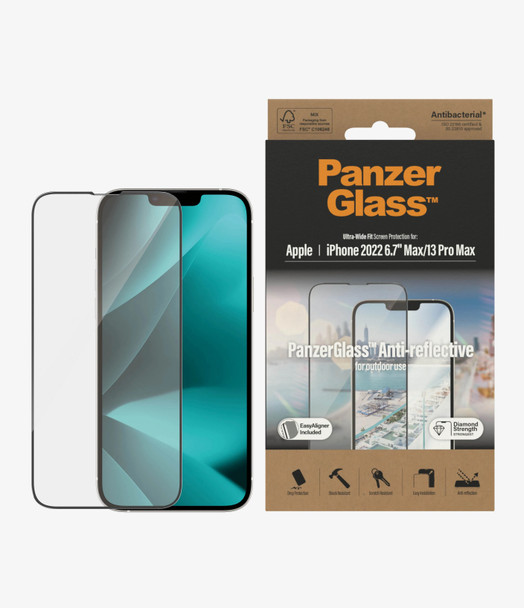 PanzerGlass Apple iPhone 14 Plus/13 Pro Max Anti-Reflective Screen Protector Ultra-Wide Fit - (2789) - Antibacterial - Scratch Resistant Main Product Image