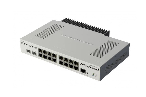 MikroTik CCR2004-16G-2S+PC 1U RM, 16xGbit LAN 2xSFP cage, 2xSFP+ cage, 4 Core 1.7GHz CPU, 4GB, Dual P/S Passive Cooled Main Product Image