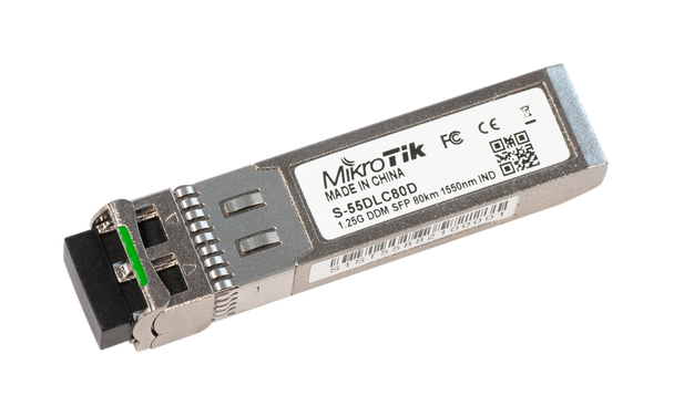 MikroTik S-55DLC80D SFP module 1.25G SM 80km 1550nm Main Product Image