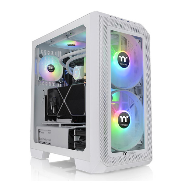 Thermaltake View 300 MX ARGB Dual Front Panel E-ATX Mid Tower Case - Snow Product Image 4