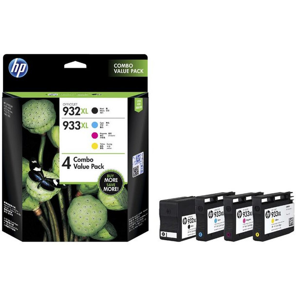 HP 933Xl High Yield Cmy(3)/932Xl High Yield Black 4-Pack Original ink Crtg Combo Main Product Image