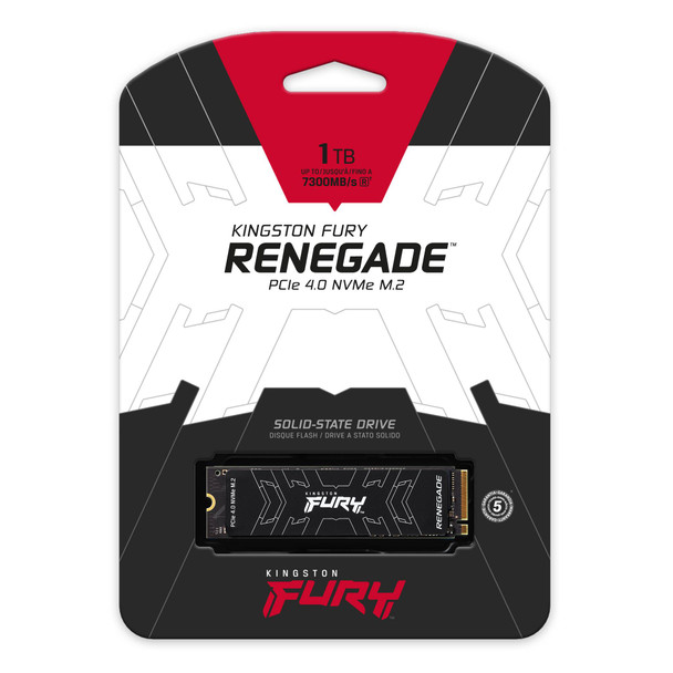 Kingston Fury Renegade - 1TB - M.2 2280 - PCIe 4.0 NVMe SSD - Sequential Read/Write: Up To 7 - 300/6 - 000Mb/S - 5 Years Limited Warranty Main Product Image