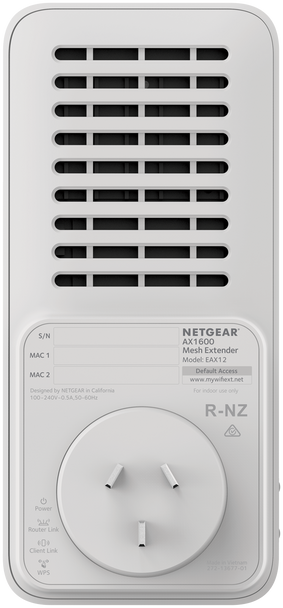 Netgear AX1600 4-Stream Wifi 6 Mesh Extender (Eax12) - Wallplug Main Product Image