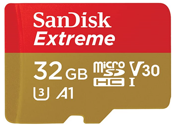 SanDisk Extreme MicroSDhc - Sqxaf 32GB - V30 - U3 - C10 - A1 - Uhs-1 - 100Mb/S R - 60Mb/S W - 4X6 - Sd Adaptor - Lifetime Limited - ACtion Cam/Drone Sku Main Product Image
