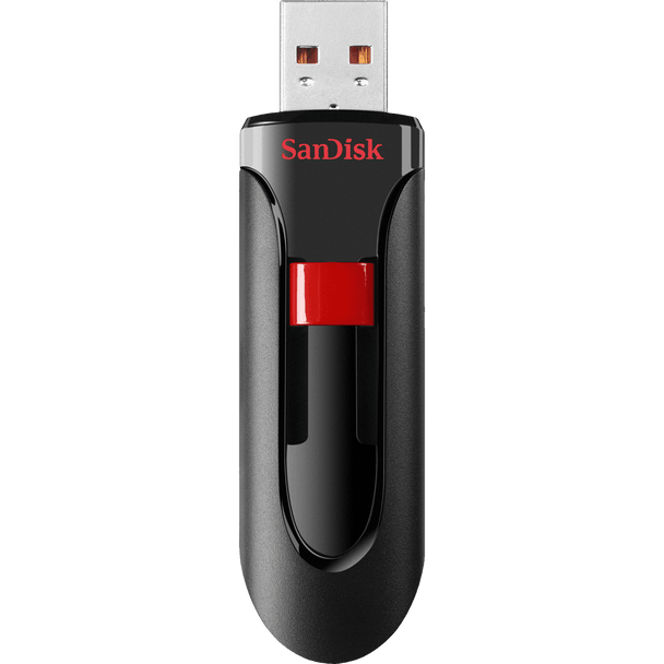 SanDisk Cruzer Glide 3.0 USB Flash Drive - Cz600 32GB - USB3.0 - Black With Red Slider - Retractable Design - 5Y Product Image 2